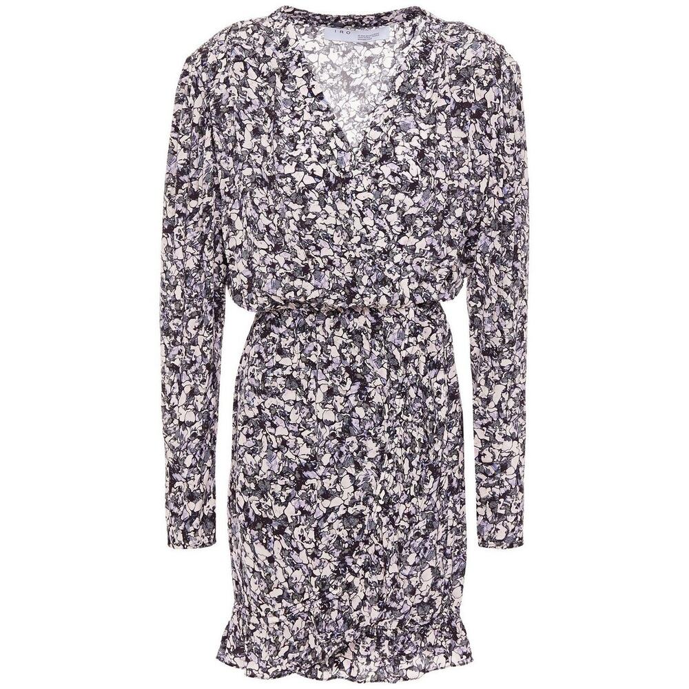 NWT IRO Brasey Abstract Print Mini Dress in Purple Floral Petals size 2 - Picture 9 of 12